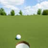 Putting green turf with golf hole and flagstick, designed for golf courses and backyard greens in Texas.